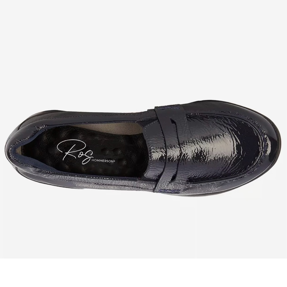 Ros Hommerson Dannon Women's Casual Penny Loafer Crinkle Patent‎ Navy Blue 7.5 M - Picture 6 of 6